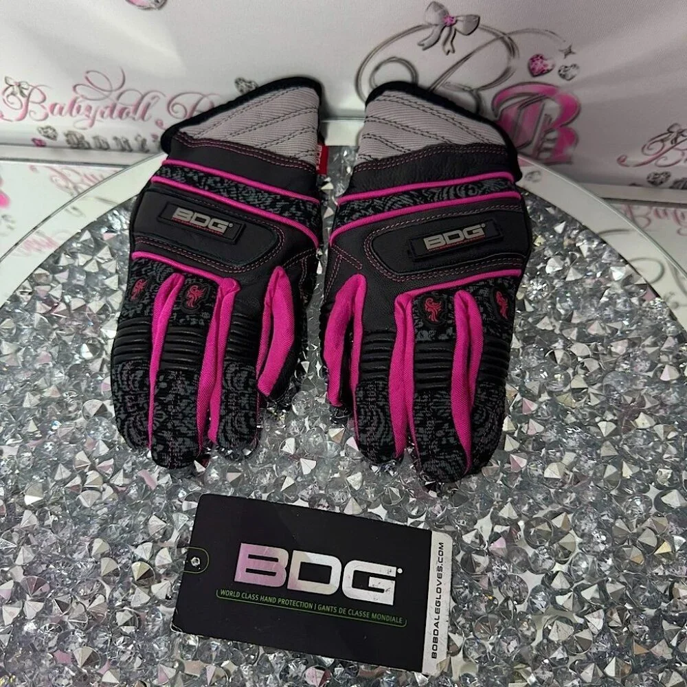 Bob dale gloves pink goat skin leather moveable work gloves mitts working padded